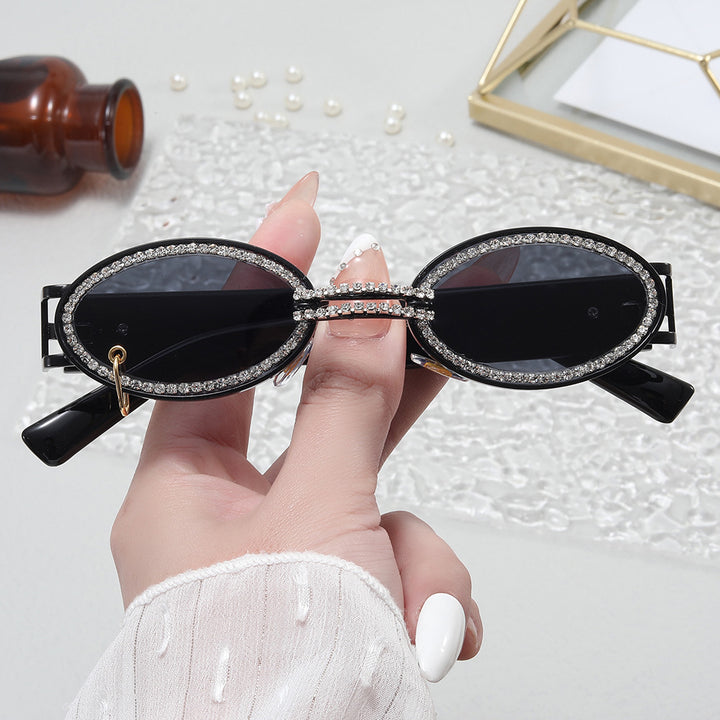 Women extravagant fashionable sunglasses with rhinestone-adorned frame Stornfield
