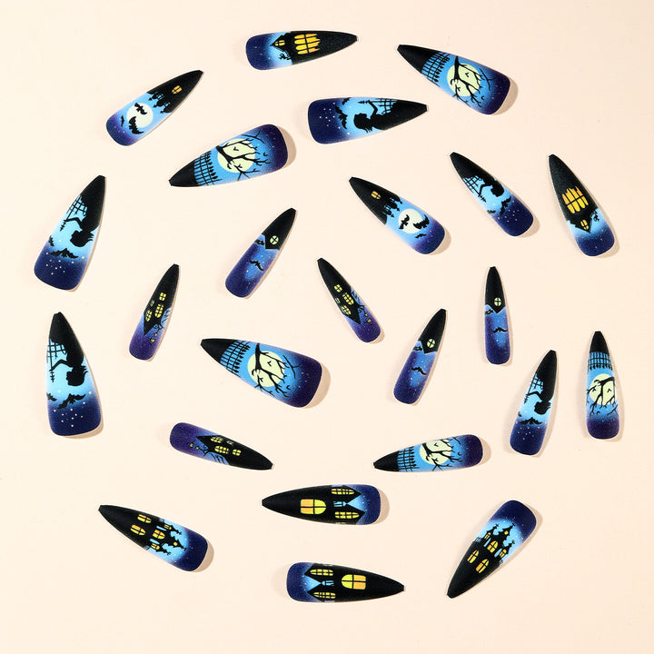 Gothic-Inspired Halloween-Themed Stiletto Nail Art Stornfield