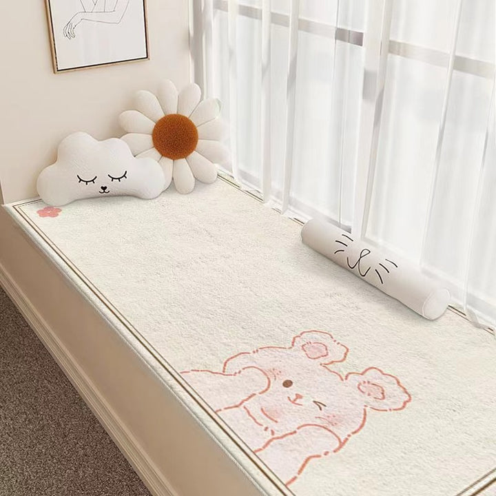 Plush Cartoon Dog-Themed Bath Mat