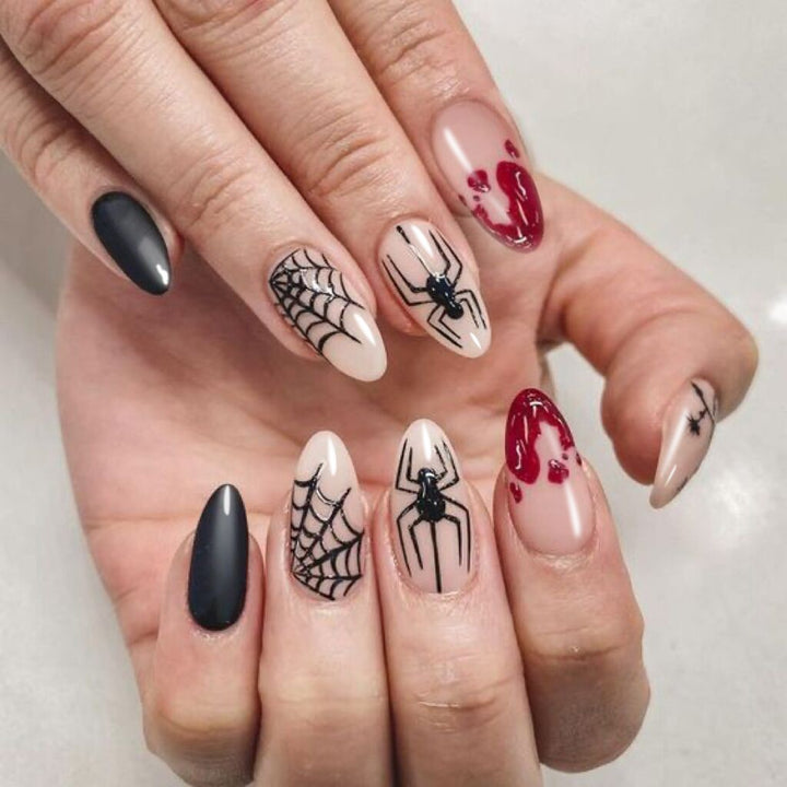 Artful Ghost-Themed Press-On Nails Stornfield