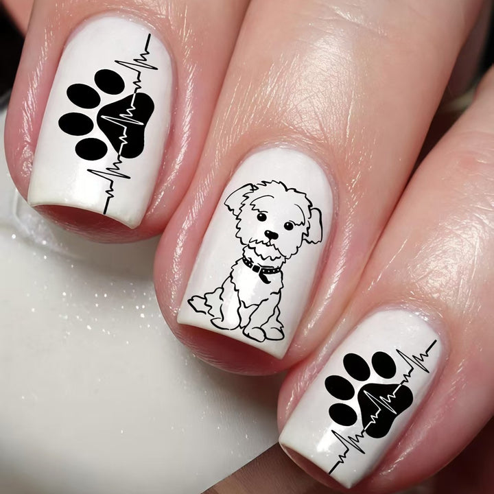 Acrylic nails with cute dog design Stornfield