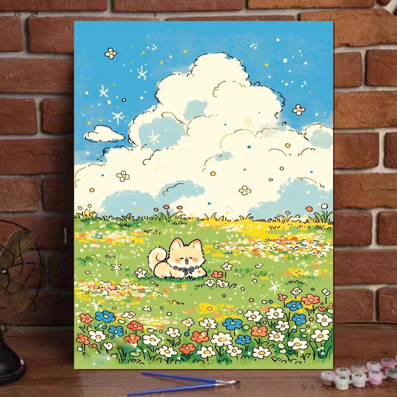 Cute Cat Illustration Canvas Art Print Stornfield