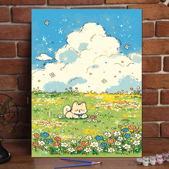 Cute Cat Illustration Canvas Art Print Stornfield