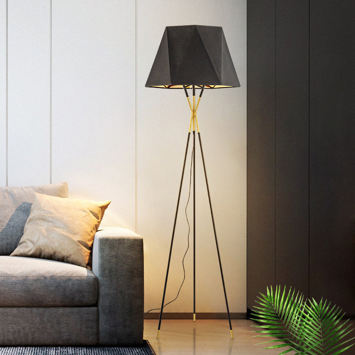 Modern Geometric Floor Lamp with Tripod Base