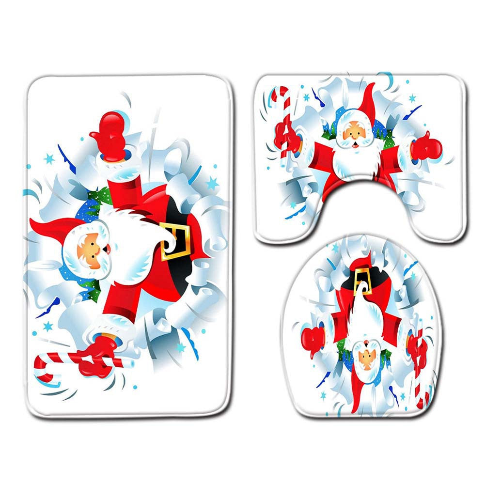 Christmas-Themed Bathroom Mat Set