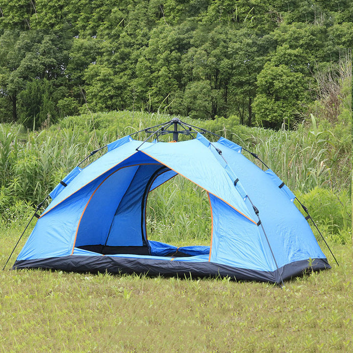 Camping Tent With Expandable Interior And Weatherproof Material Stornfield
