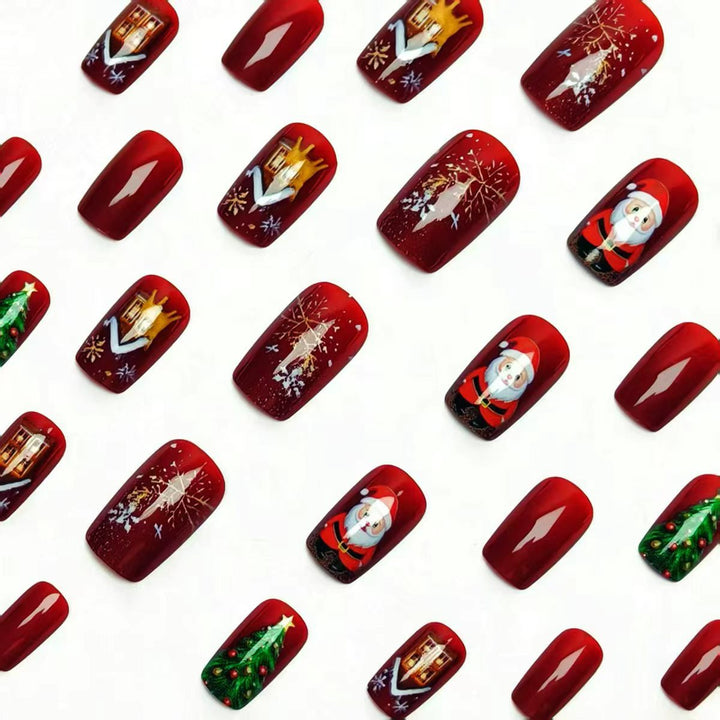 Artificial nails with festive Christmas motif Stornfield