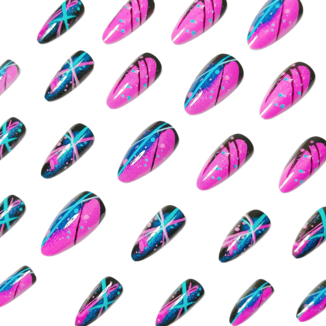 Artificial nails with geometric glamour design Stornfield