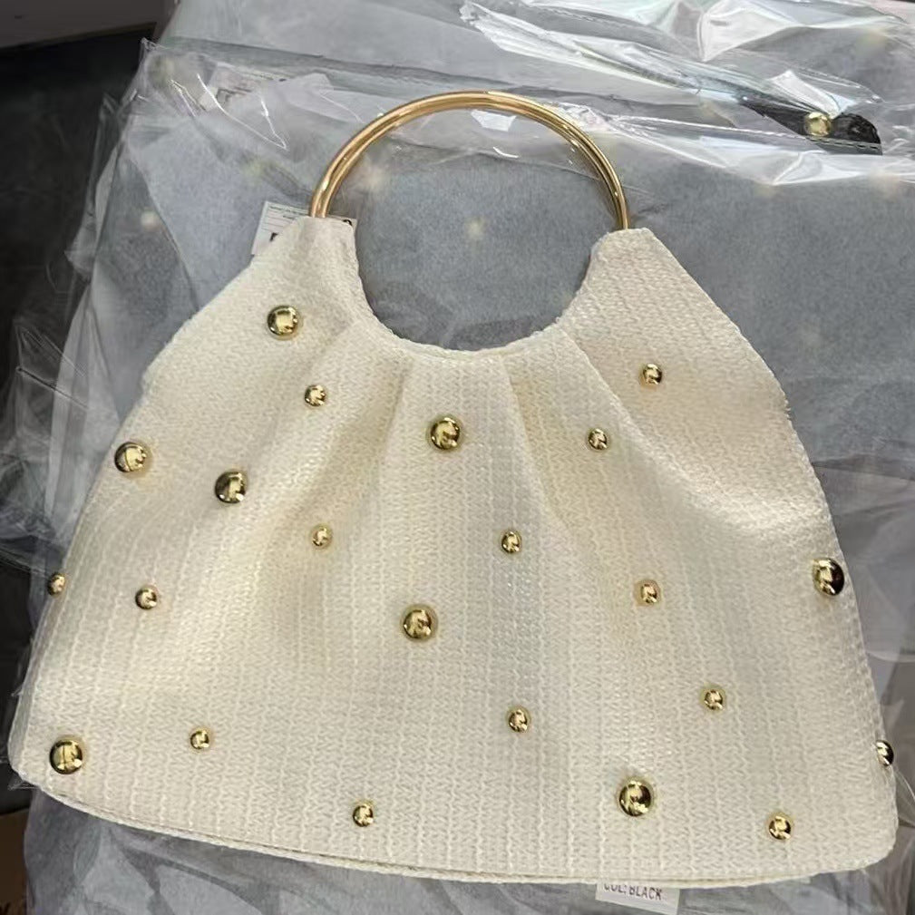 Textured Metallic Evening Handbag