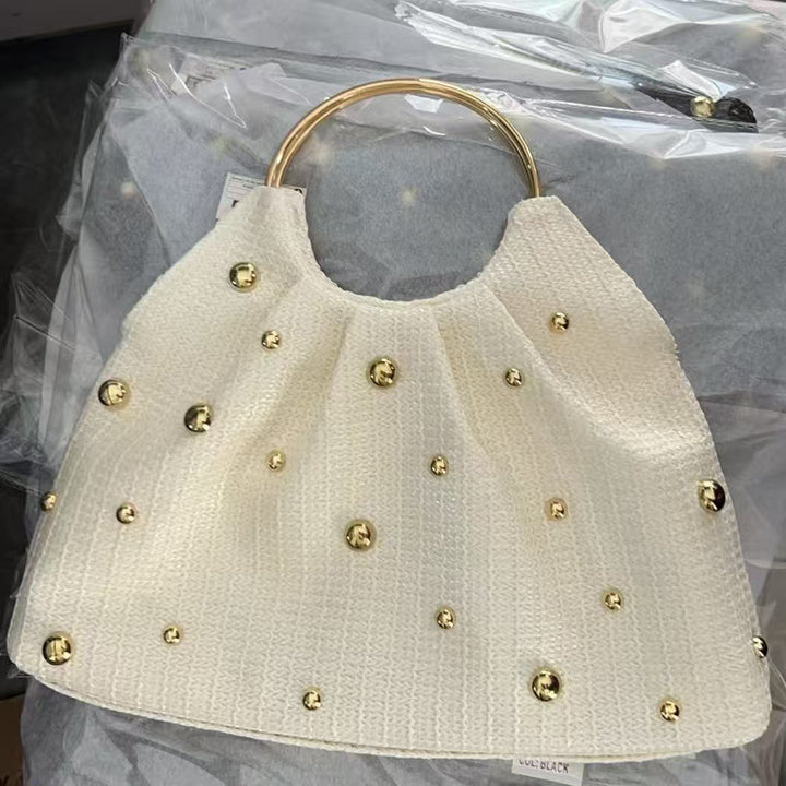 Textured Metallic Evening Handbag