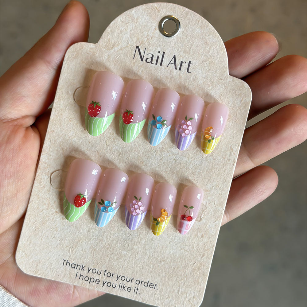 Fruit-Inspired Artistic Press-On Nail Set Stornfield