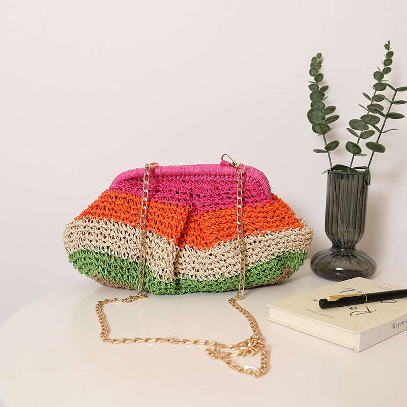 Handmade basket bag with trendy gradient Stornfield