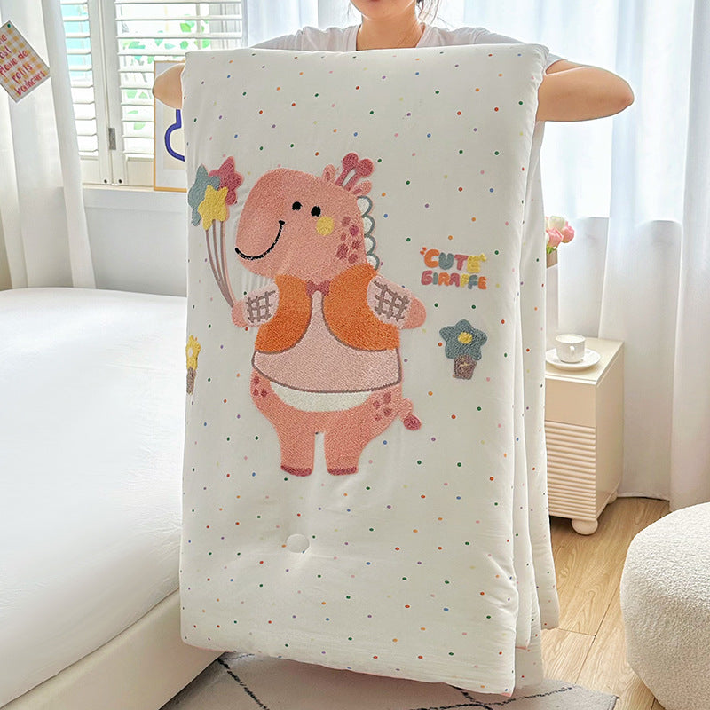 Children's quilt with appliquéd cat embroidery and hypoallergenic filling