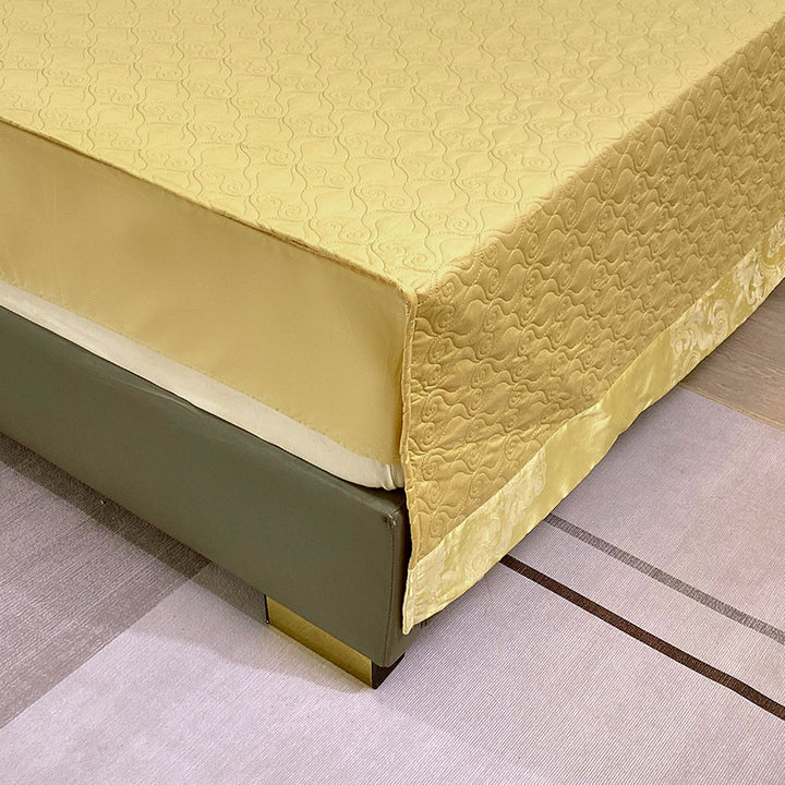 Quilted Microfiber Matelassé Bedspread with Satin Border & Matching Pillow Shams