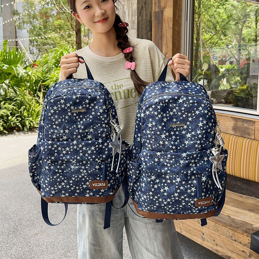 Stylish Star-Printed Casual Backpack Stornfield