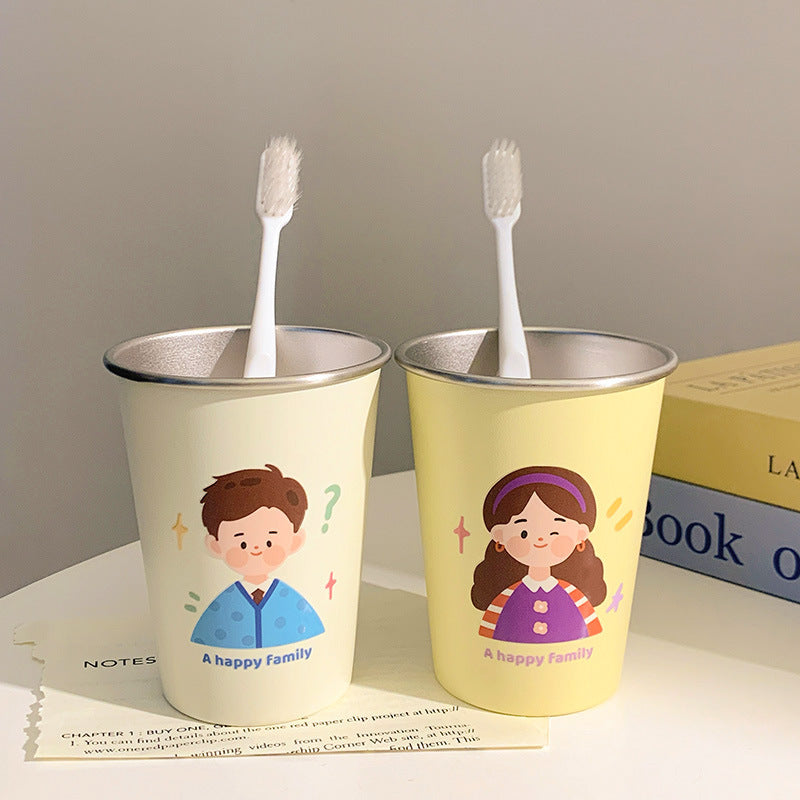 Stainless Steel Drinking Mug with Cheerful Family Motif Stornfield