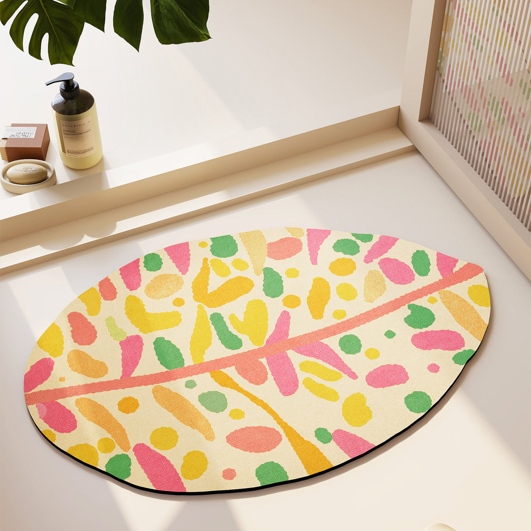 Artistic Leaf-Shaped Area Rug