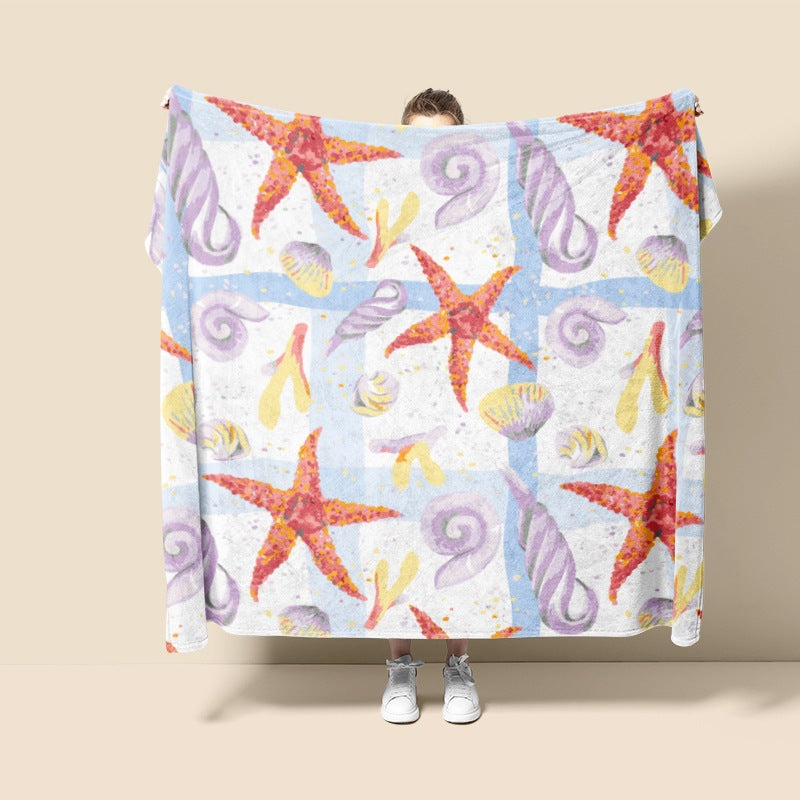 Decorative Ocean-Themed Throw Blanket
