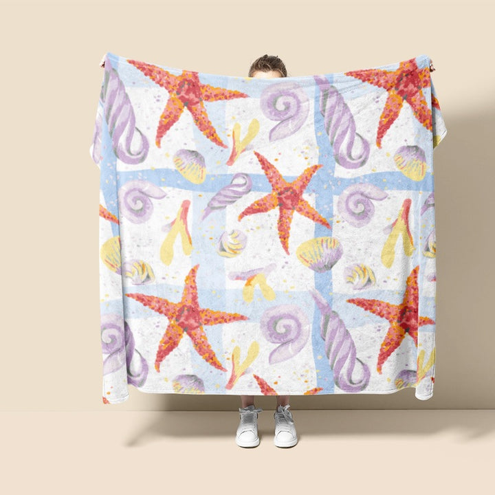 Decorative Ocean-Themed Throw Blanket