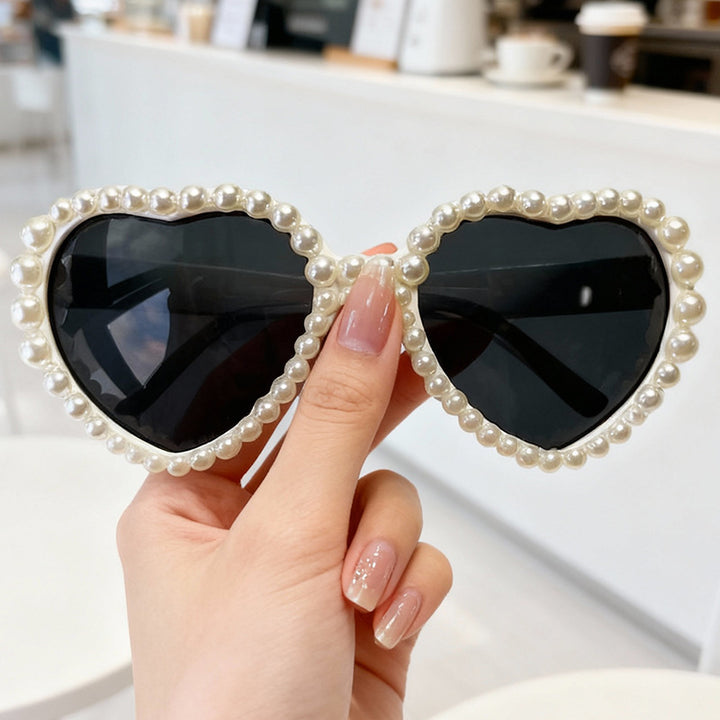 Heart-Shaped Rhinestone-Embellished Sunglasses Stornfield