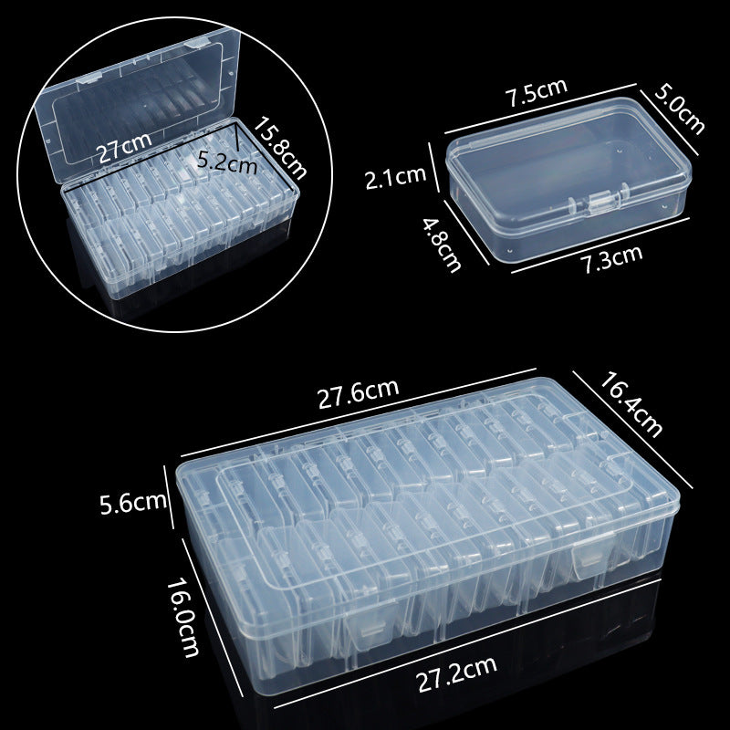 Multi-Compartment Clear Craft Supply Storage Box Stornfield