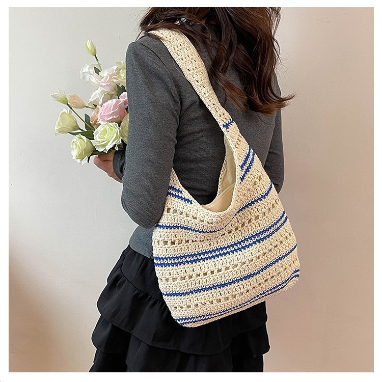 Macrame Beach Bag with Modern Structural Details Stornfield