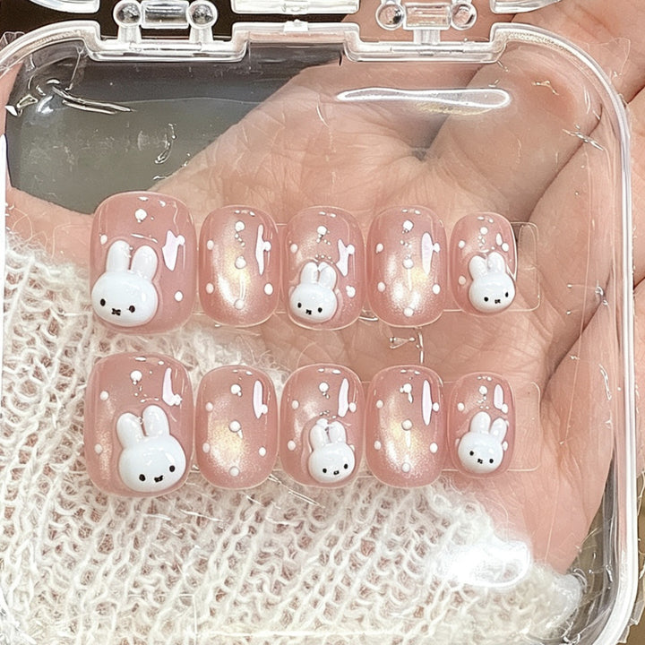 Whimsical Bunny-Themed Press-On Nail Set