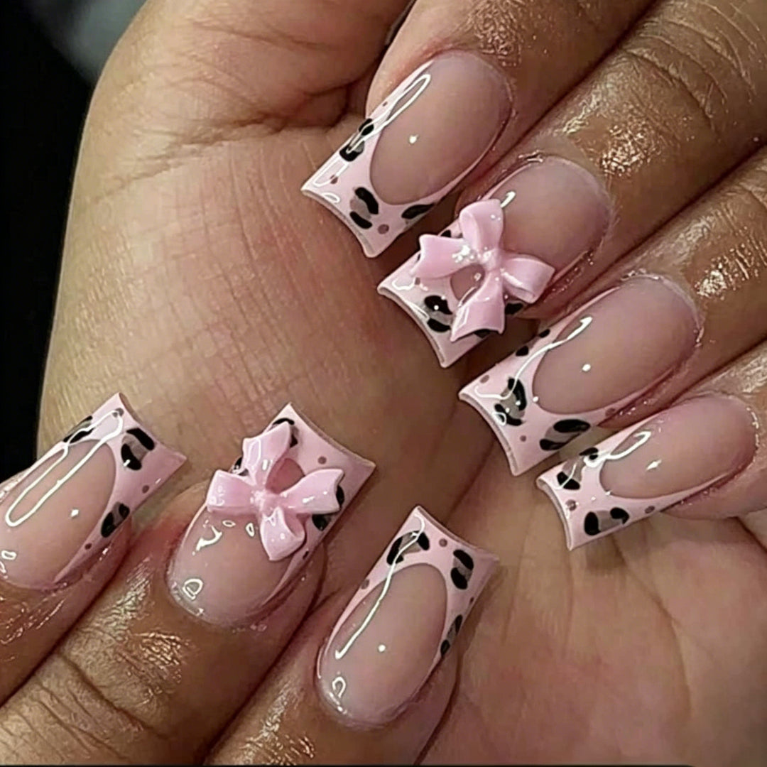 Decadent Floral Bow Nail Art Enhancements Stornfield