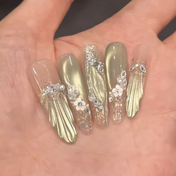 Elaborate Floral Nail Art Extensions