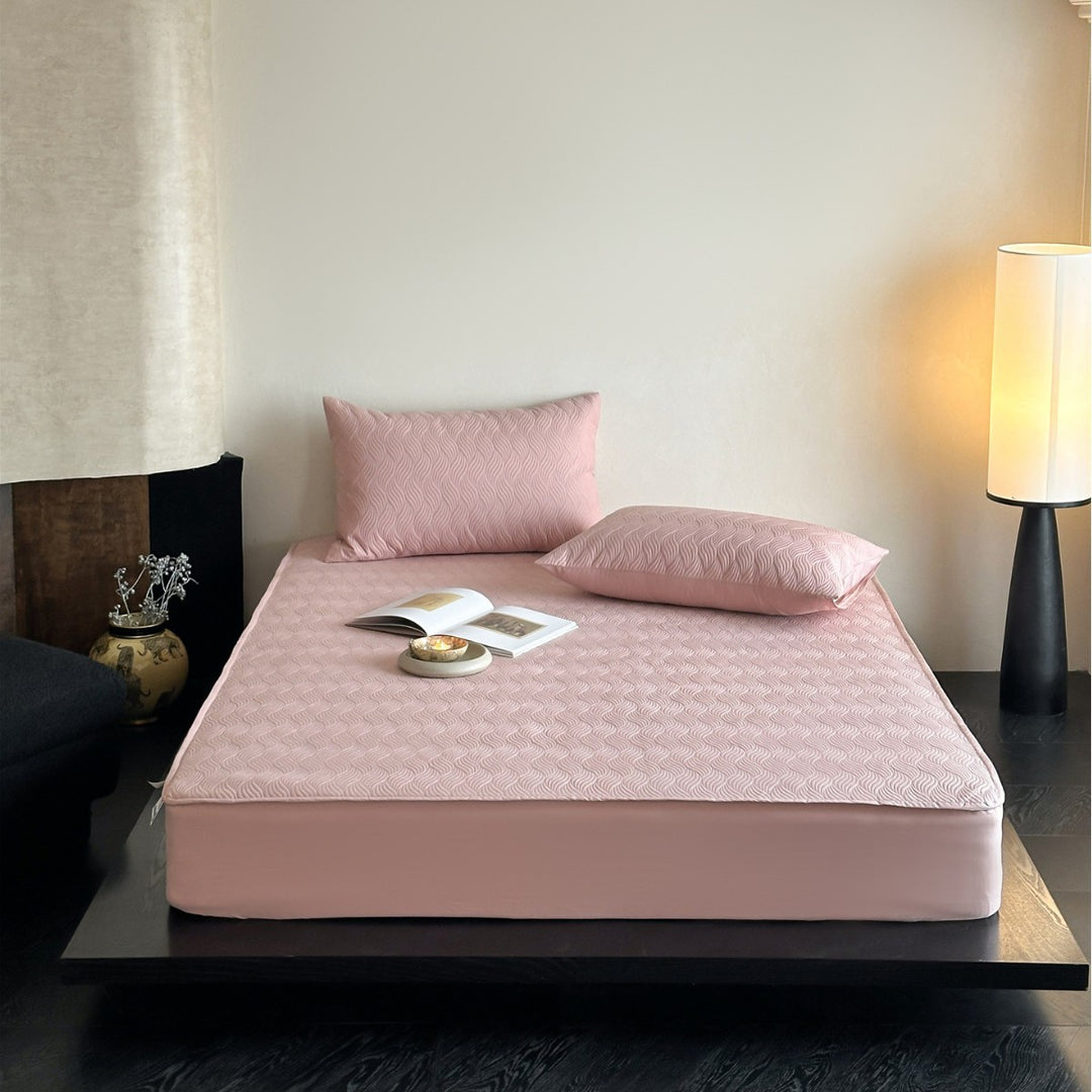 Quilted Breathable Microfiber Fitted Mattress Topper with Non-Slip Skirt