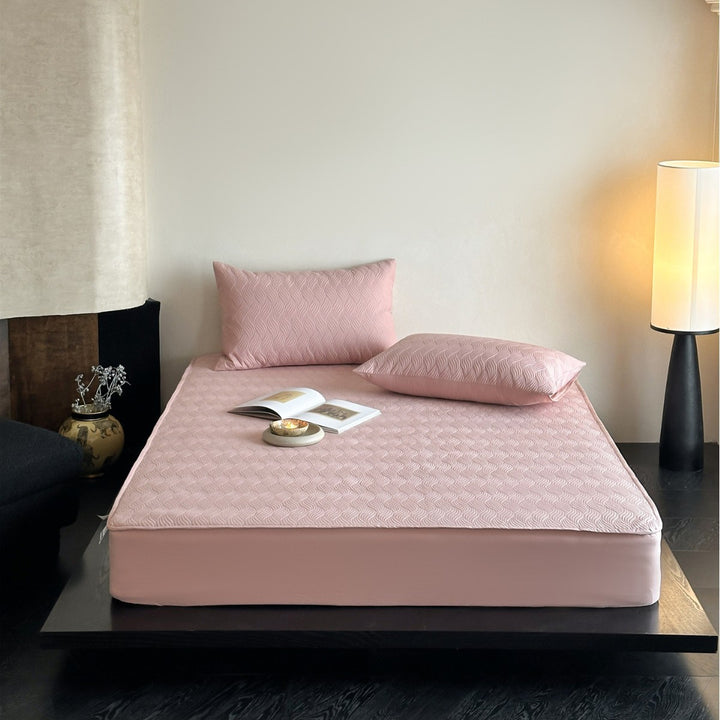 Quilted Breathable Microfiber Fitted Mattress Topper with Non-Slip Skirt