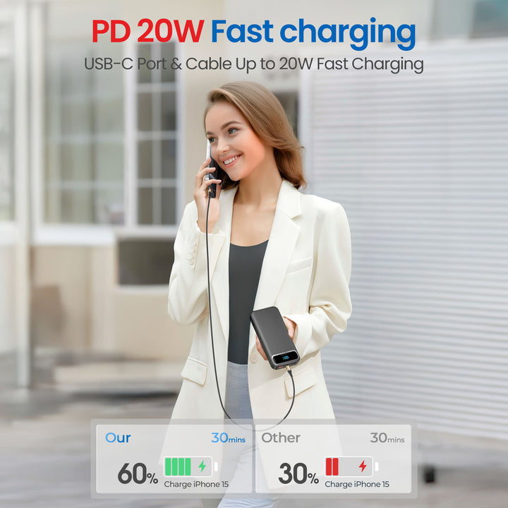 Powerbank with Integrated Charger and Lcd Display Stornfield