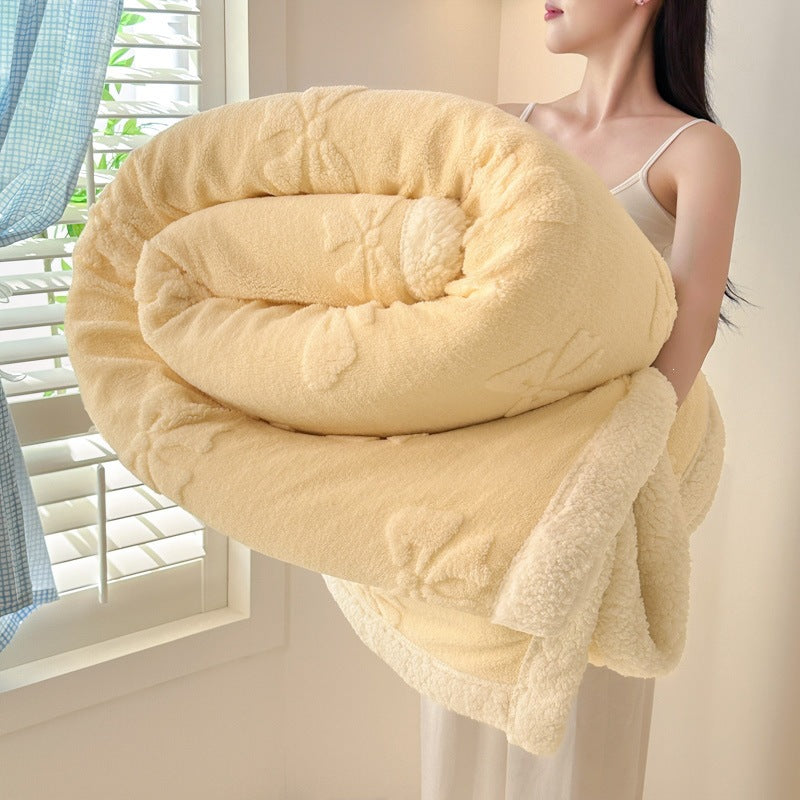 Plush Embroidered Throw Blanket