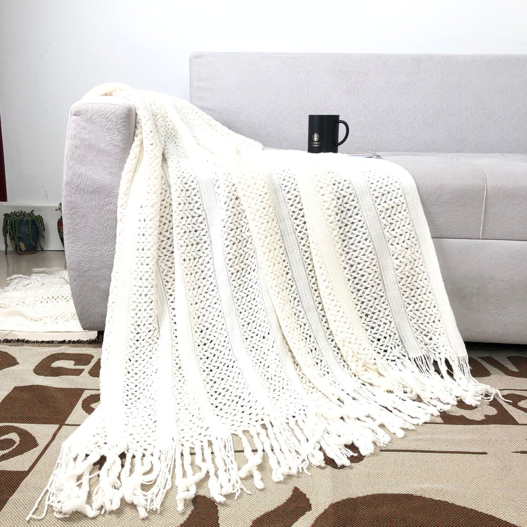 Textured Handwoven Throw Blanket Stornfield