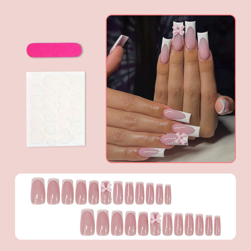 Acrylic nail set with trendy 3D decorations and elegant accents Stornfield