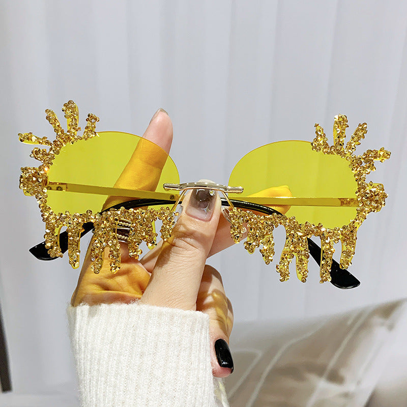 Women Extravagant Sunglasses with Sparkling Rhinestone Decorations Stornfield