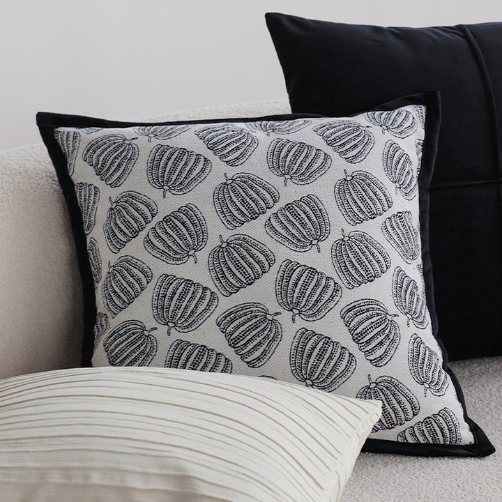Decorative cushion with artistic pumpkin pattern