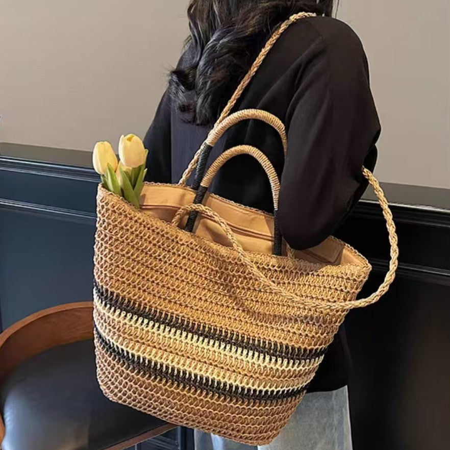 Handmade basket bag with modern patterns Stornfield