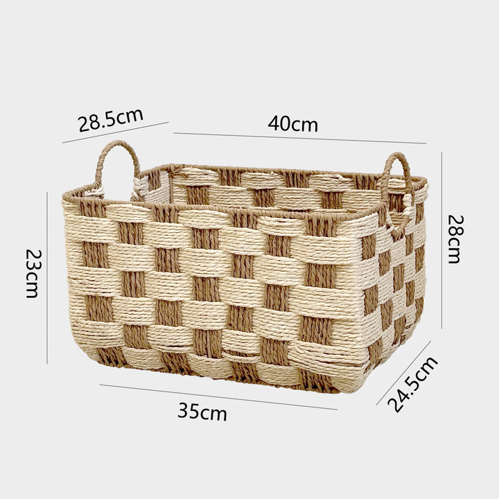 Handcrafted storage basket with carry handles Stornfield