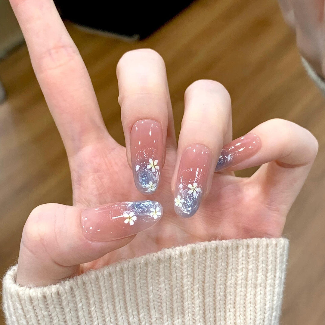 Glamorous Artificial Nails with Floral Design Stornfield