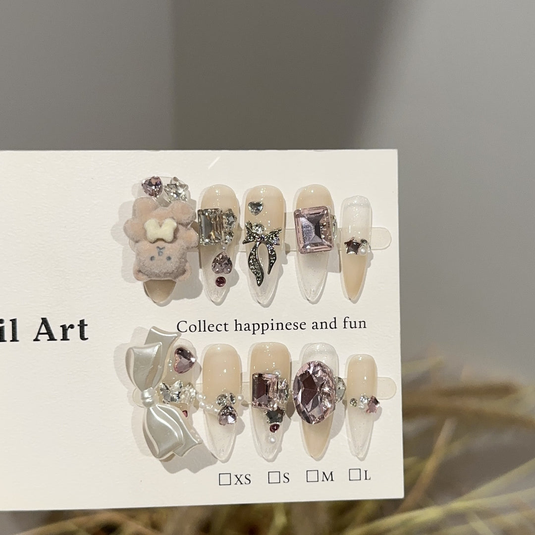Decorative 3D Themed Press-On Nail Art Set