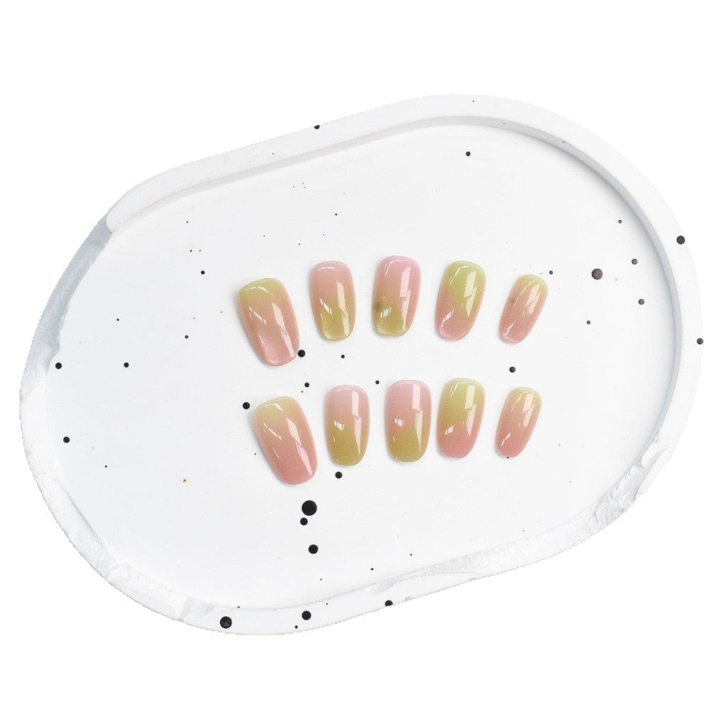Artificial nails with elegant ombre effect and glitter accents Stornfield