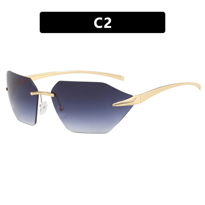 Women's geometric sunglasses with elegant metal frame and polarized lenses Stornfield
