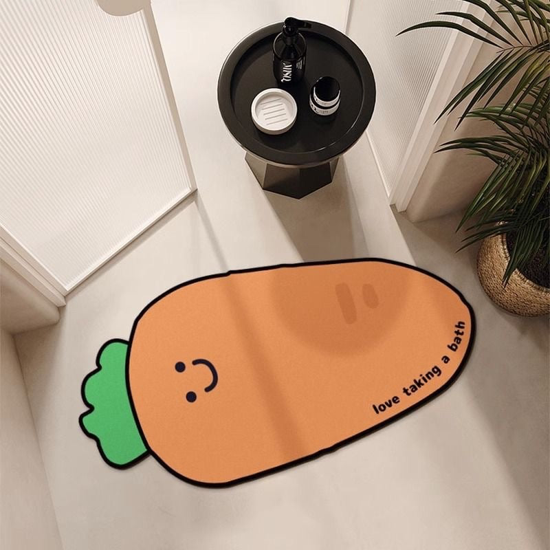 Fun Carrot-Shaped Bath Mat