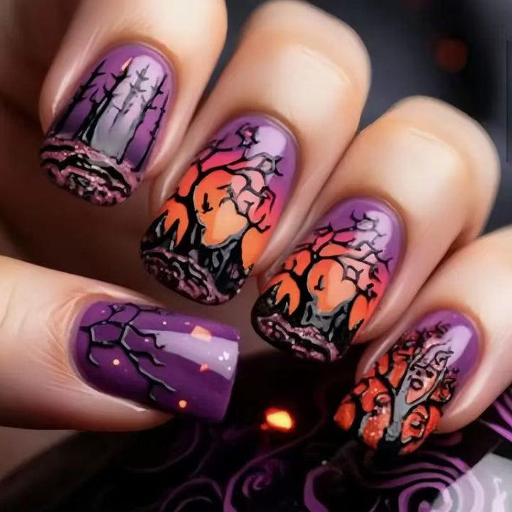 Halloween-Themed Press-On Nail Art Stornfield