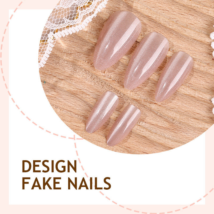Elegant Artificial Nail Set with Shimmering Finish Stornfield
