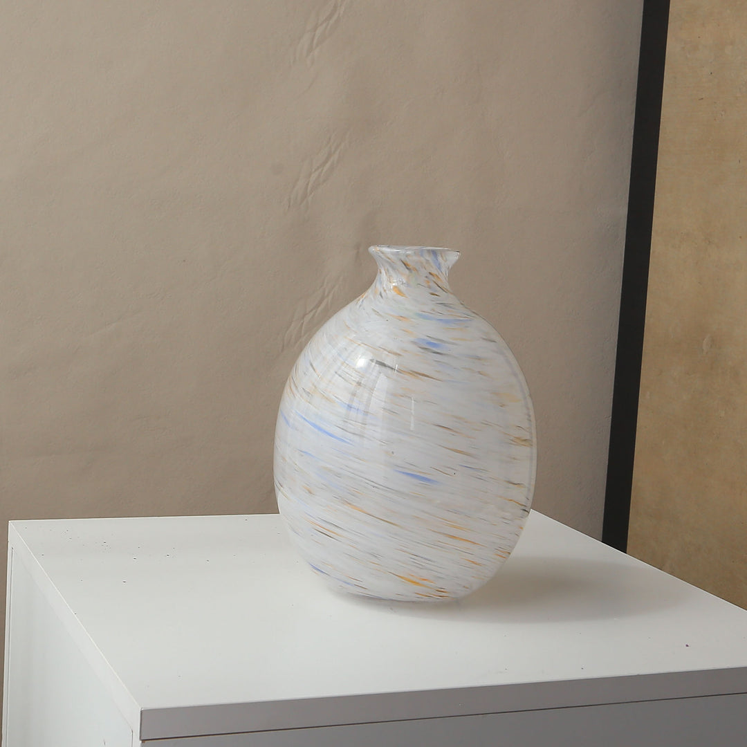 Handblown Swirl-Pattern Decorative Bulb Vase Stornfield