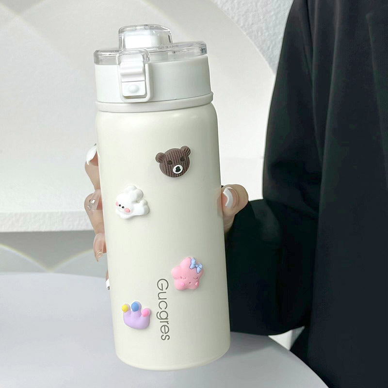 Women's Insulated Drinking Bottle with Secure Flip Closure and Playful Design Stornfield