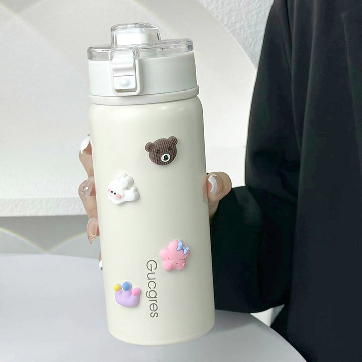 Women's Insulated Drinking Bottle with Secure Flip Closure and Playful Design Stornfield