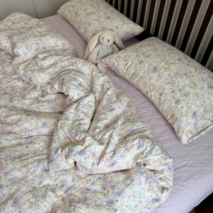 Floral Cotton Reversible Duvet and Sheet Nursery Bedding Set